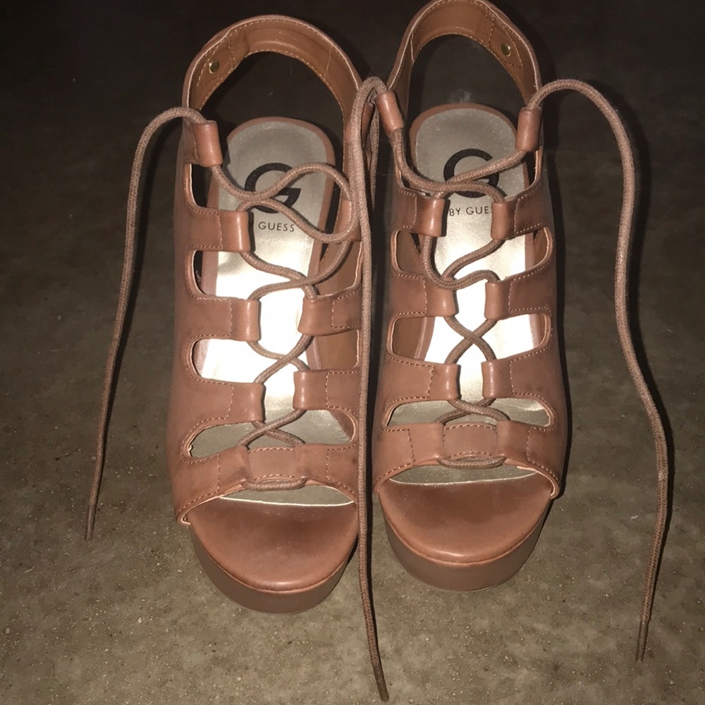 Guess Lace Up Wedges